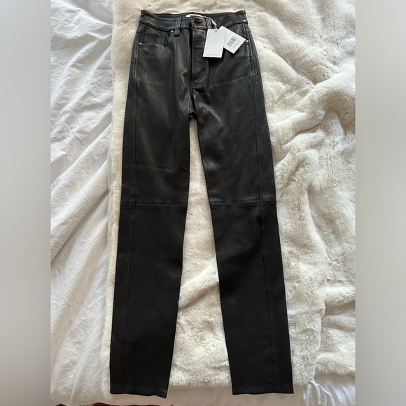 Anine Bing Jagger black leather pants, NWT size 32 (US 0/2) - Picture 4 of 5